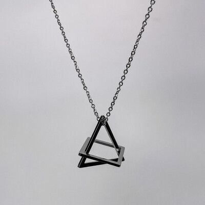 Tri-Square Pendant Necklace