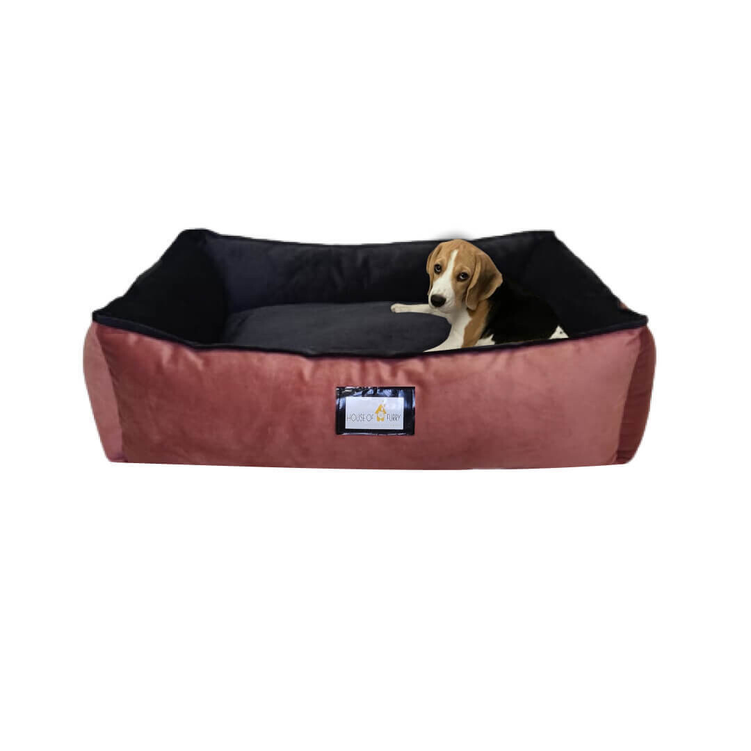 House of Furry Turkish Velvet Bolster Pet Bed HANKOK