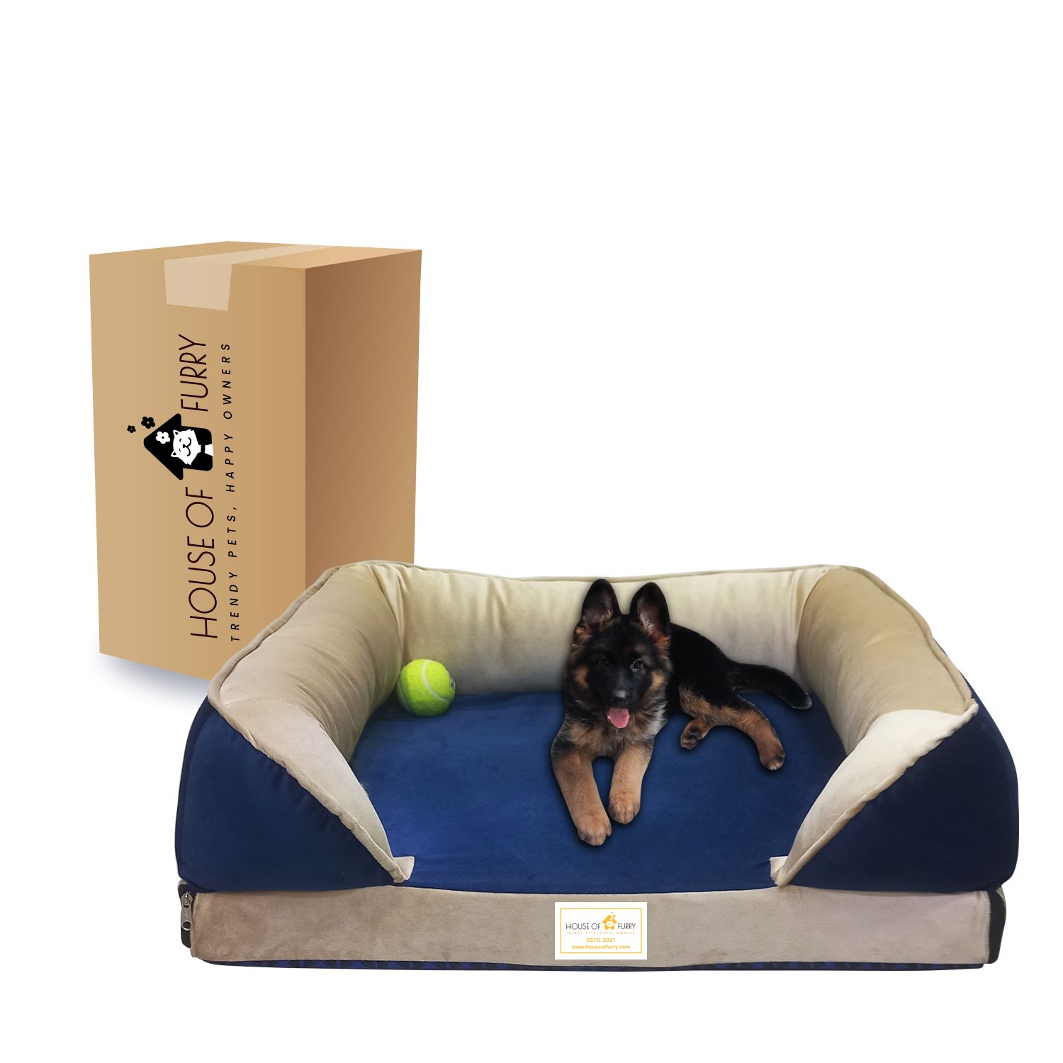 House of Furry Turkish Velvet Bolster dog/cat bed Orthopedic
