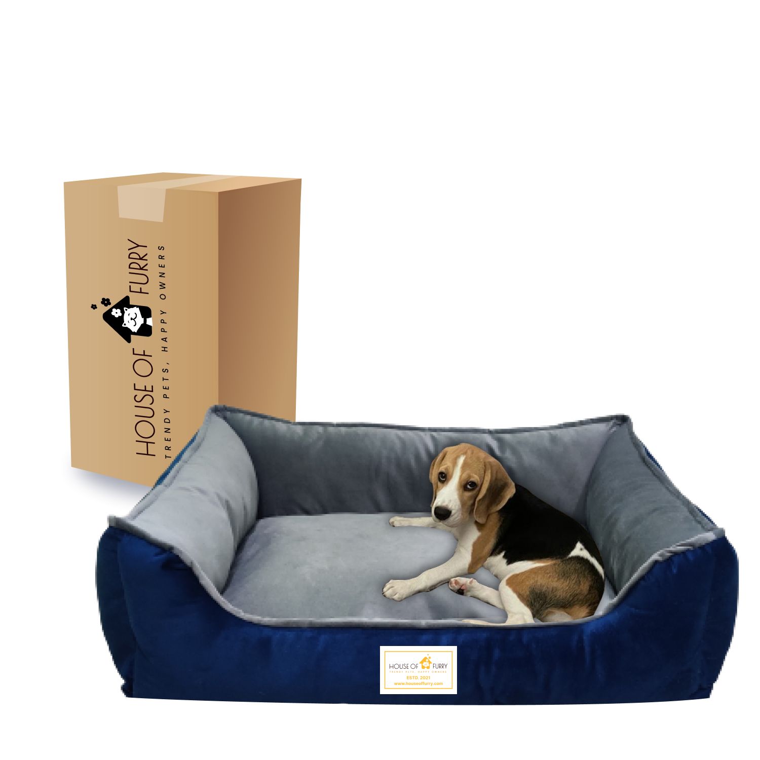 House of Furry Turkish Velvet Bolster Pet Bed JENNY