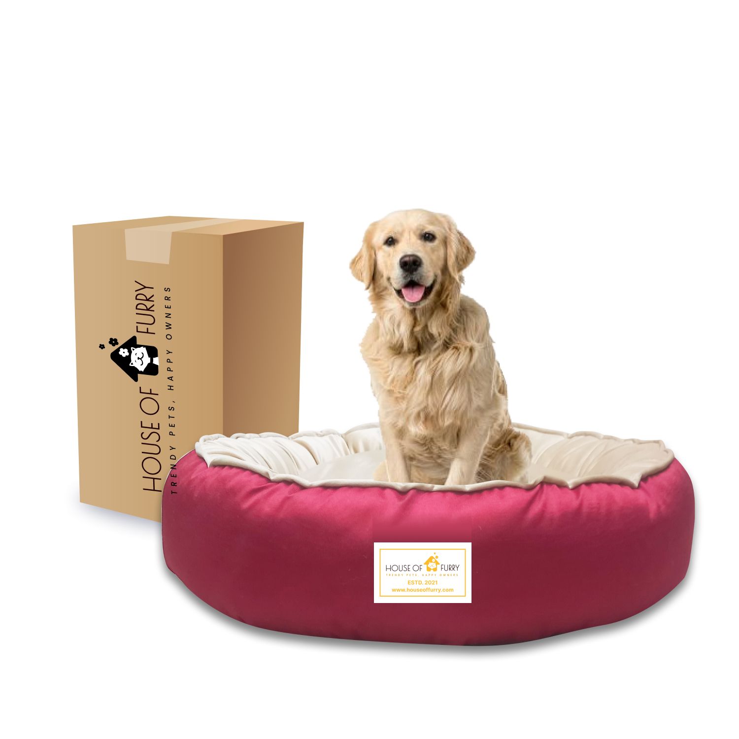 House of Furry Soft Italian Velvet donut bed