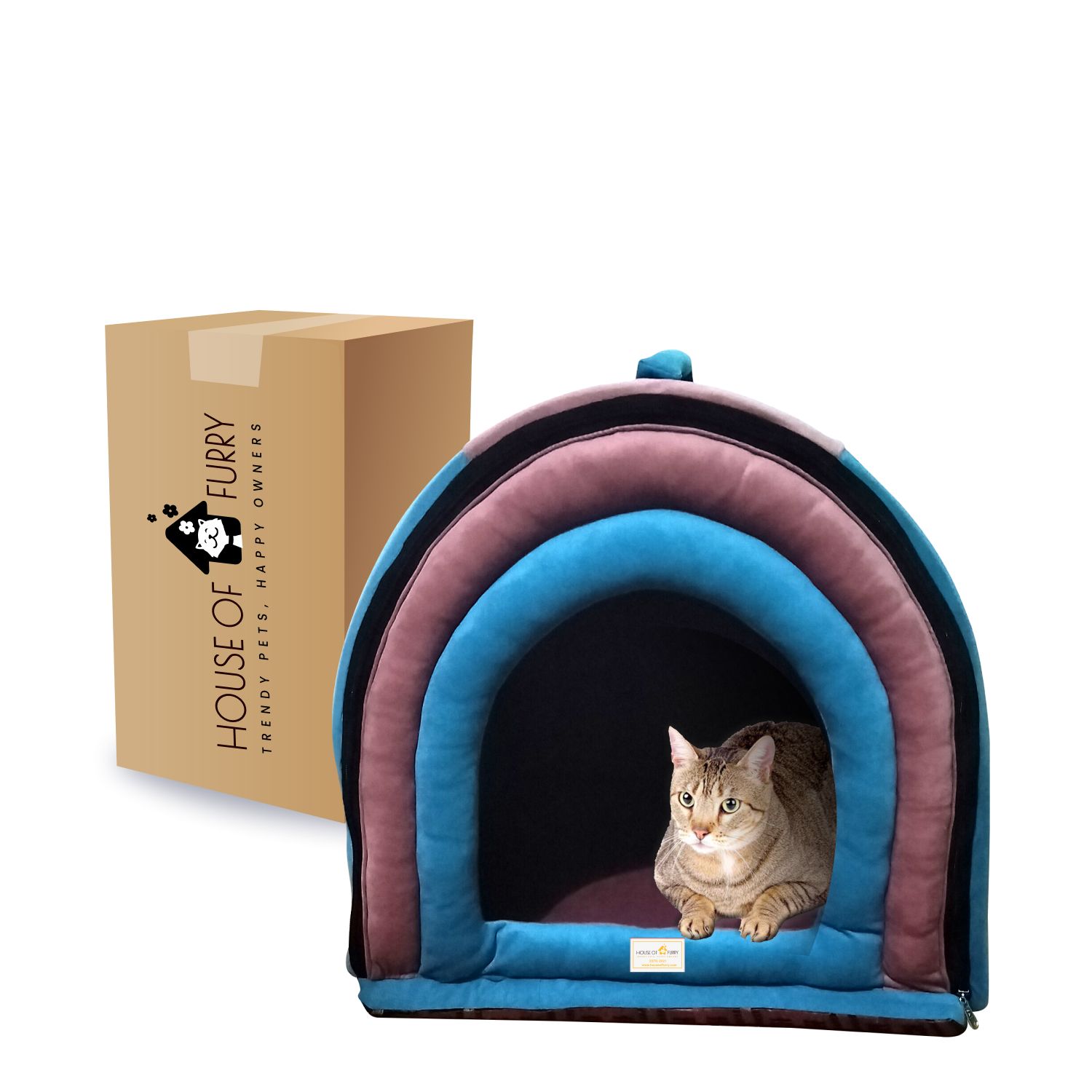 HouseofFurry Premium Cat/Puppy House Multicolor Dog, Cat, Squirrel, Rabbit, Mouse, Hamster House