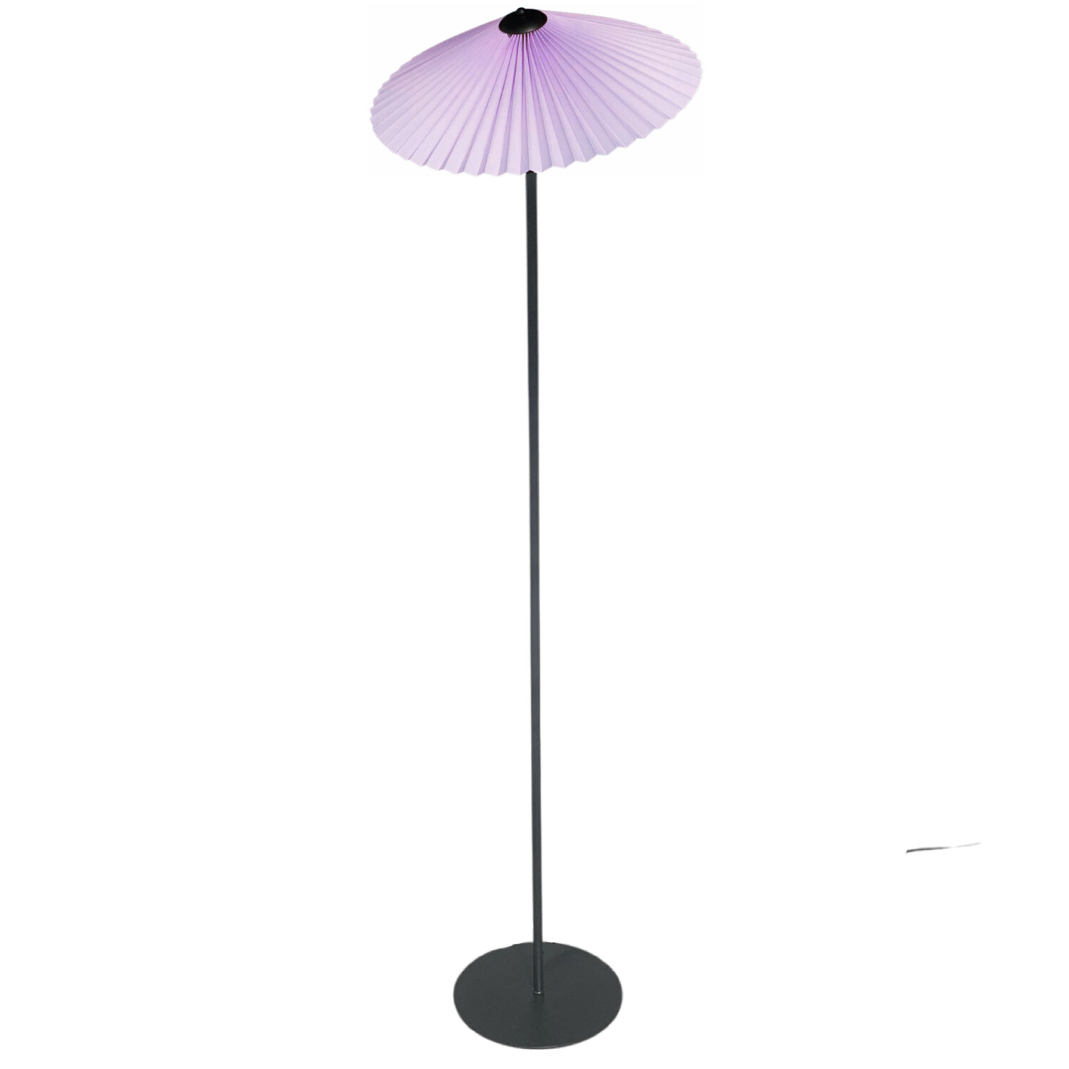Pleated Shade Floor Lamp Straight Leg 55 Inch LED Light