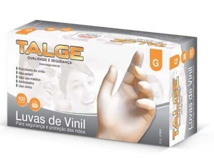 Luva de vinil com pó