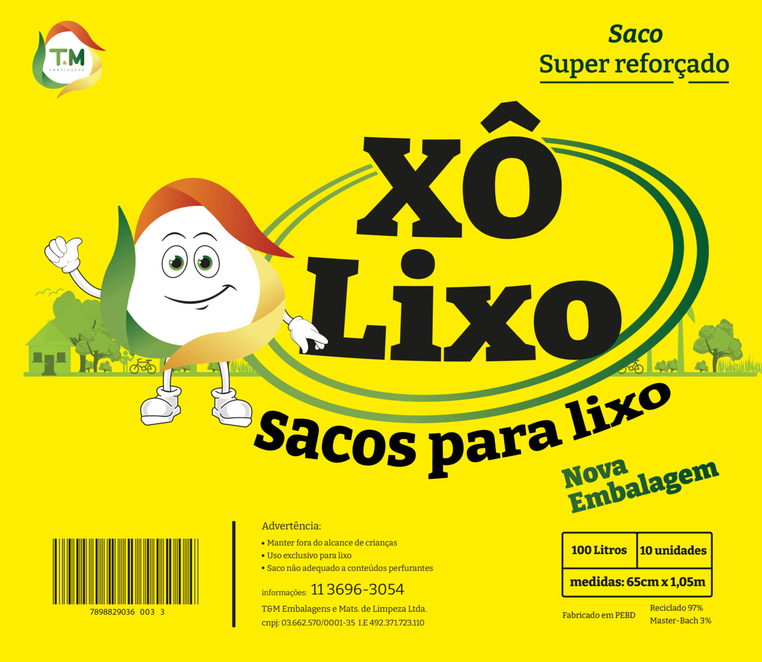 Xô lixo 100 litros