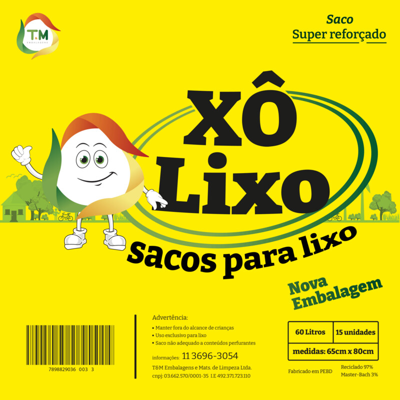Xô lixo 60 litros