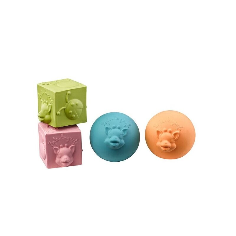 Sophie de giraf So'Pure set met 2 ballen en 2 blokken Sophie de giraf So'Pure set met 2 ballen en 2 blokken