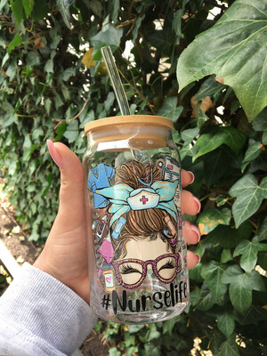 Nurse 470 ml glass  cup