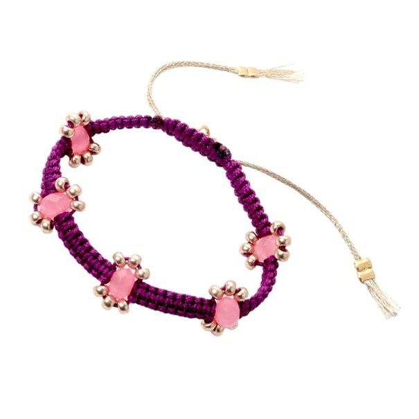 Bracelet | Macramé purple, pink T19