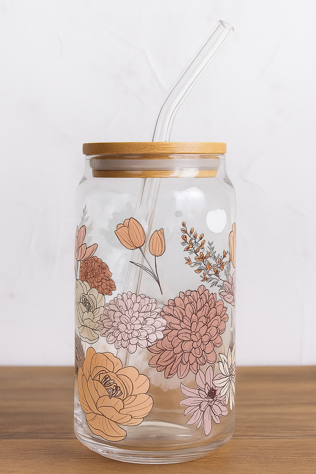 Flower  470 ml glass cup
