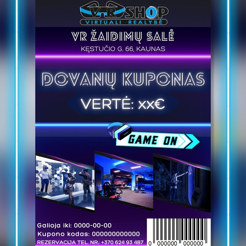 V-R Shop pramogų kuponas