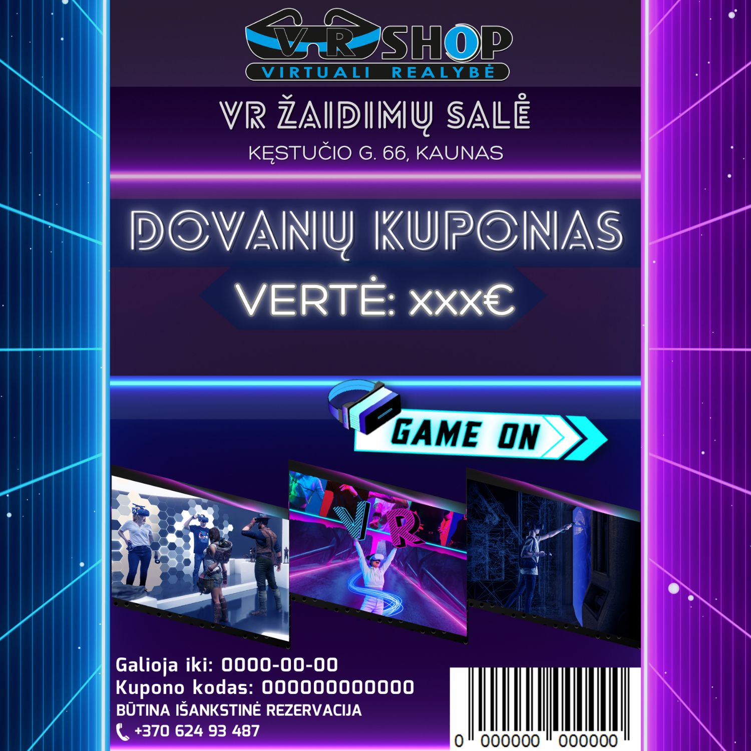 V-R Shop pramogų kuponas