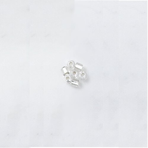 Tschechische Stickperlen, Farbe: silber, Menge: 20 g