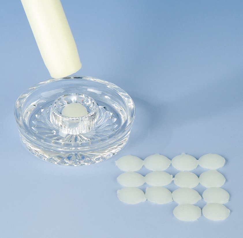 Wachsklebeplättchen aus transparentem Spezialwachs, 15 Drops