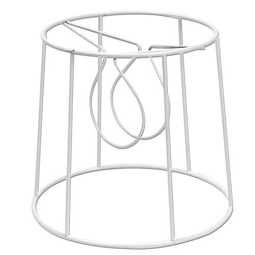 Lampenschirm weiß plastifiziert, konische Form, Format: Klemmlampe Ø oben 6,5cm, Ø unten 10cm, hoch 11,5cm