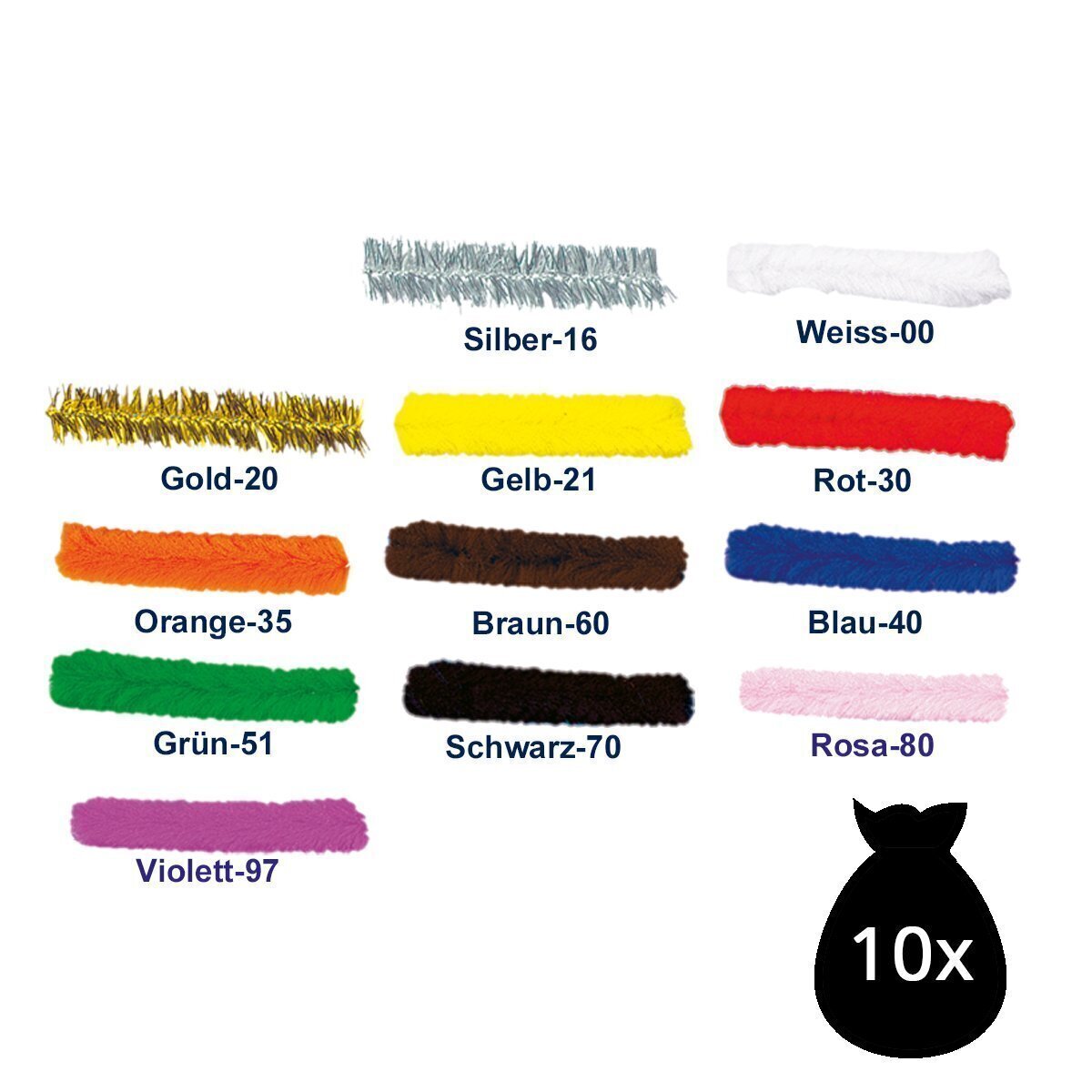 Pfeifenputzer, Beutel zu 10 Stück