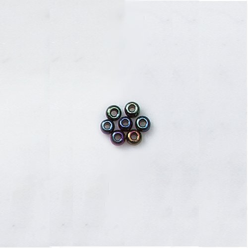 Tschechische Stickperlen Beutel zu 1 kg 2,5 mm Ø irisierend dunkelblau / grün