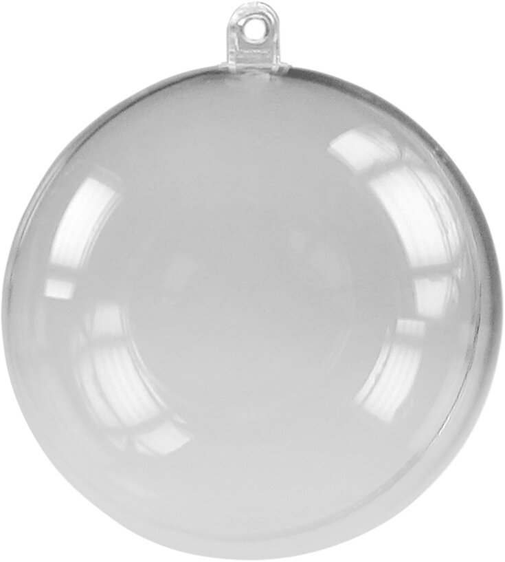 Acrylglas-Kugel mit Aufhängeöse, transparent, teilbar