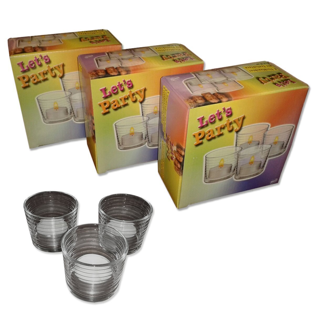 Advents-Kreativset: 4 Glas-Teelichter zum Bekleben