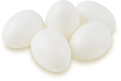 Kunststoff-Eier 6 cm, weiß, 50 Stück