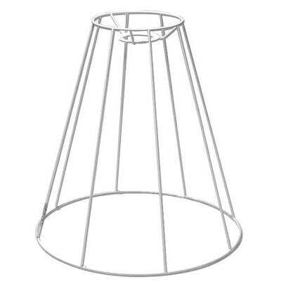 Lampenschirm weiß plastifiziert, Ø oben 15cm, Ø unten 35cm, hoch 35cm