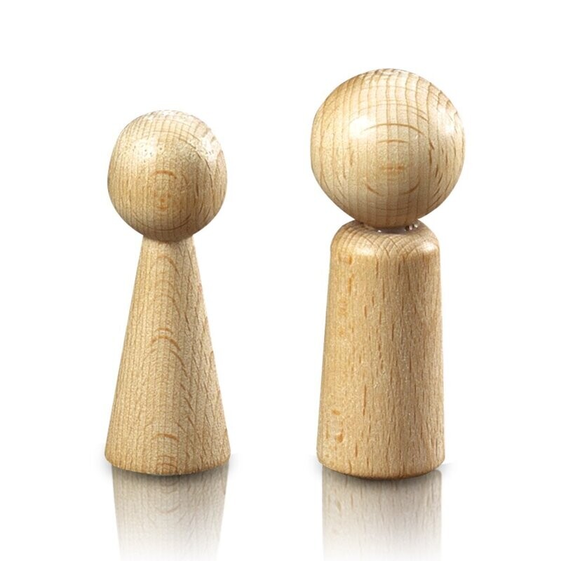 Fingerpuppen 68 / 24 mm zum Aufstecken aus gedrechseltem Buchenholz Fingerpuppen 68 / 24 mm zum Aufstecken aus gedrechseltem Buchenholz