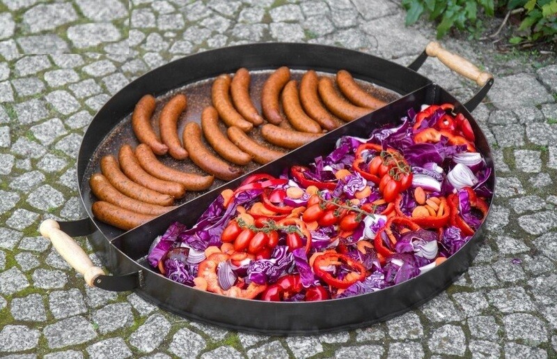 COOK KING ® Stahlpfanne, zweigeteilt, Größe: 70 cm Ø COOK KING ® Stahlpfanne, zweigeteilt, Größe: 70 cm Ø