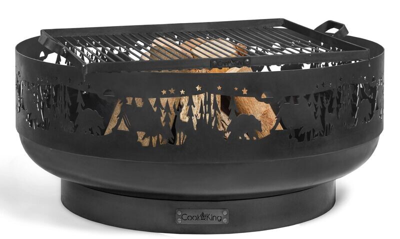 COOK KING ® Feuerschale “FOREST” mit Grillrost (Roh-Stahl), Schale: 80 cm Ø, Grillrost (Roh-Stahl) 58 x 58 cm COOK KING ® Feuerschale “FOREST” mit Grillrost (Roh-Stahl), Schale: 80 cm Ø, Grillrost (Roh-Stahl) 58 x 58 cm