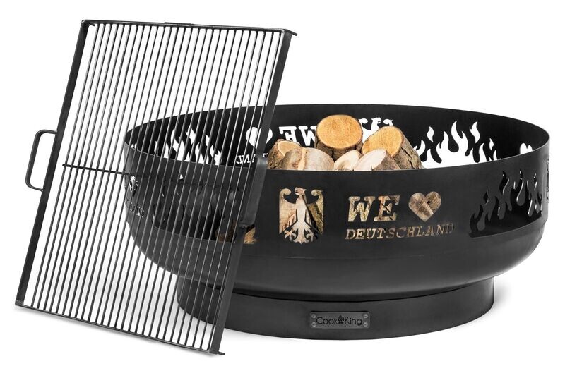 COOK KING ® Feuerschale “BREMA” mit Grillrost (Roh-Stahl), Schale: 80 cm Ø, Grillrost (Roh-Stahl) 58 x 58 cm COOK KING ® Feuerschale “BREMA” mit Grillrost (Roh-Stahl), Schale: 80 cm Ø, Grillrost (Roh-Stahl) 58 x 58 cm