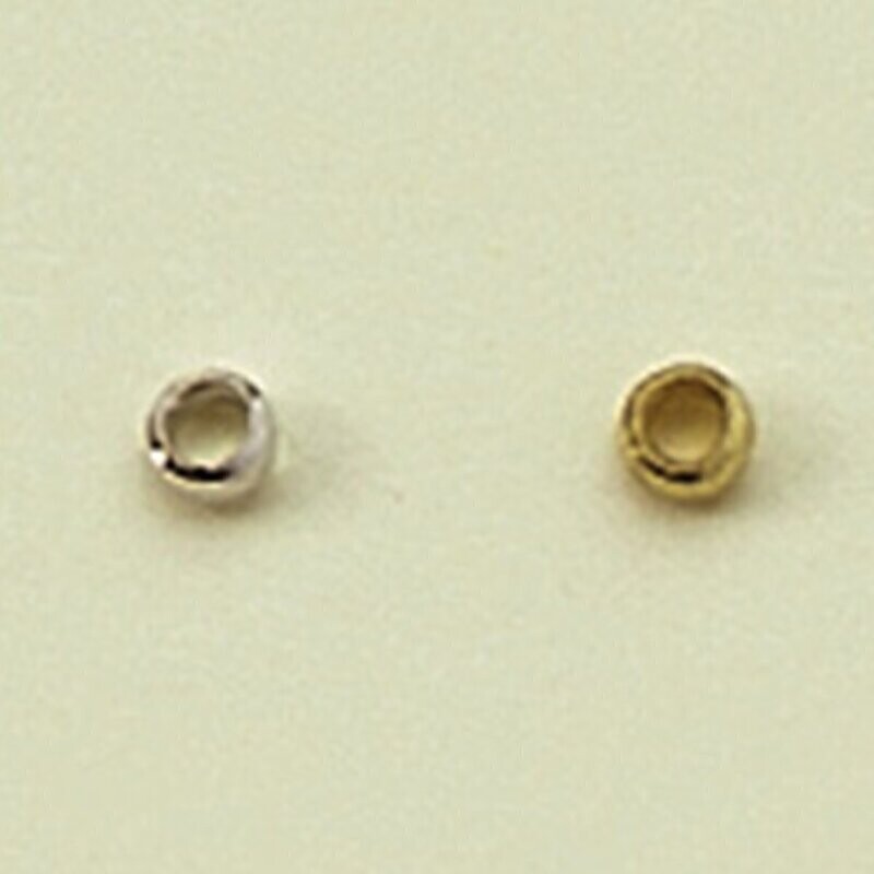 Quetschperlen, 2,4 mm Beutel zu 80 Stück goldfarben Quetschperlen, 2,4 mm Beutel zu 80 Stück goldfarben