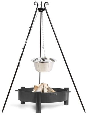 COOK KING ® Set - Schwenkgrill 180 cm, Feuerschale und Edelstahl-Gulaschk, Modell "HAITI"