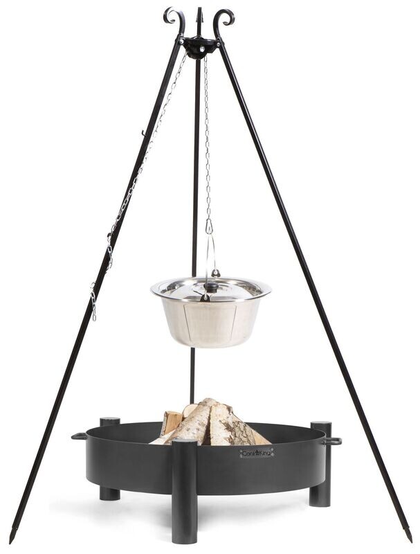 COOK KING ® Set - Schwenkgrill 180 cm, Feuerschale und Edelstahl-Gulaschk, Modell COOK KING ® Set - Schwenkgrill 180 cm, Feuerschale und Edelstahl-Gulaschk, Modell "HAITI"
