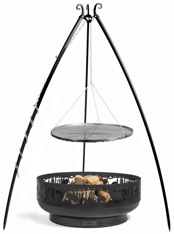 COOK KING ® Set - Schwenkgrill 180 cm und Feuerschale, Modell COOK KING ® Set - Schwenkgrill 180 cm und Feuerschale, Modell "FOREST"