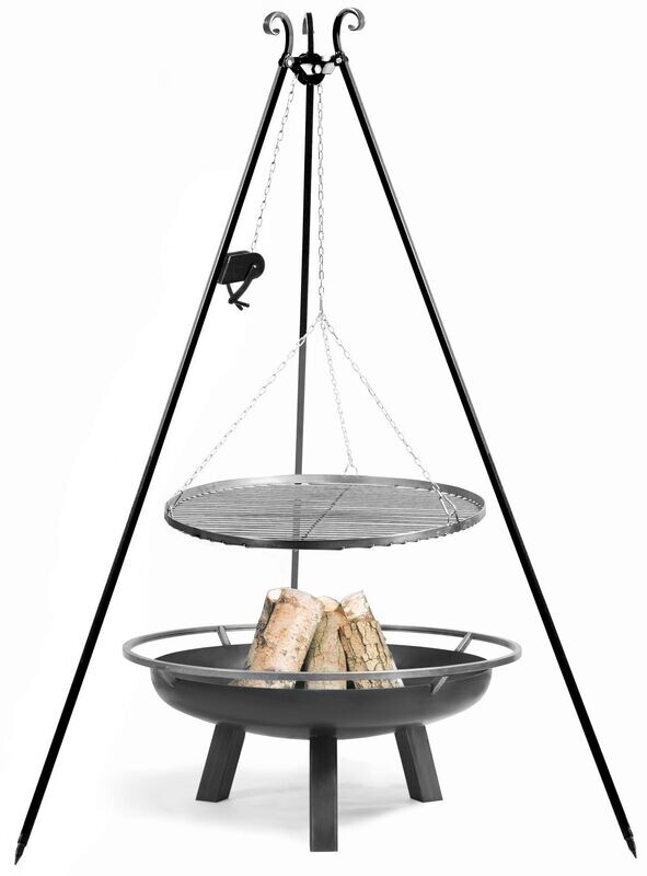 COOK KING ® Set - Schwenkgrill mit Kurbel 180 cm und Feuerschale, Modell COOK KING ® Set - Schwenkgrill mit Kurbel 180 cm und Feuerschale, Modell "PORTO"