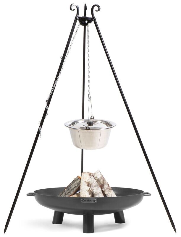 COOK KING ® Set - Schwenkgrill 180 cm, Feuerschale und Edelstahl-Gulaschk, Modell COOK KING ® Set - Schwenkgrill 180 cm, Feuerschale und Edelstahl-Gulaschk, Modell "BALI"