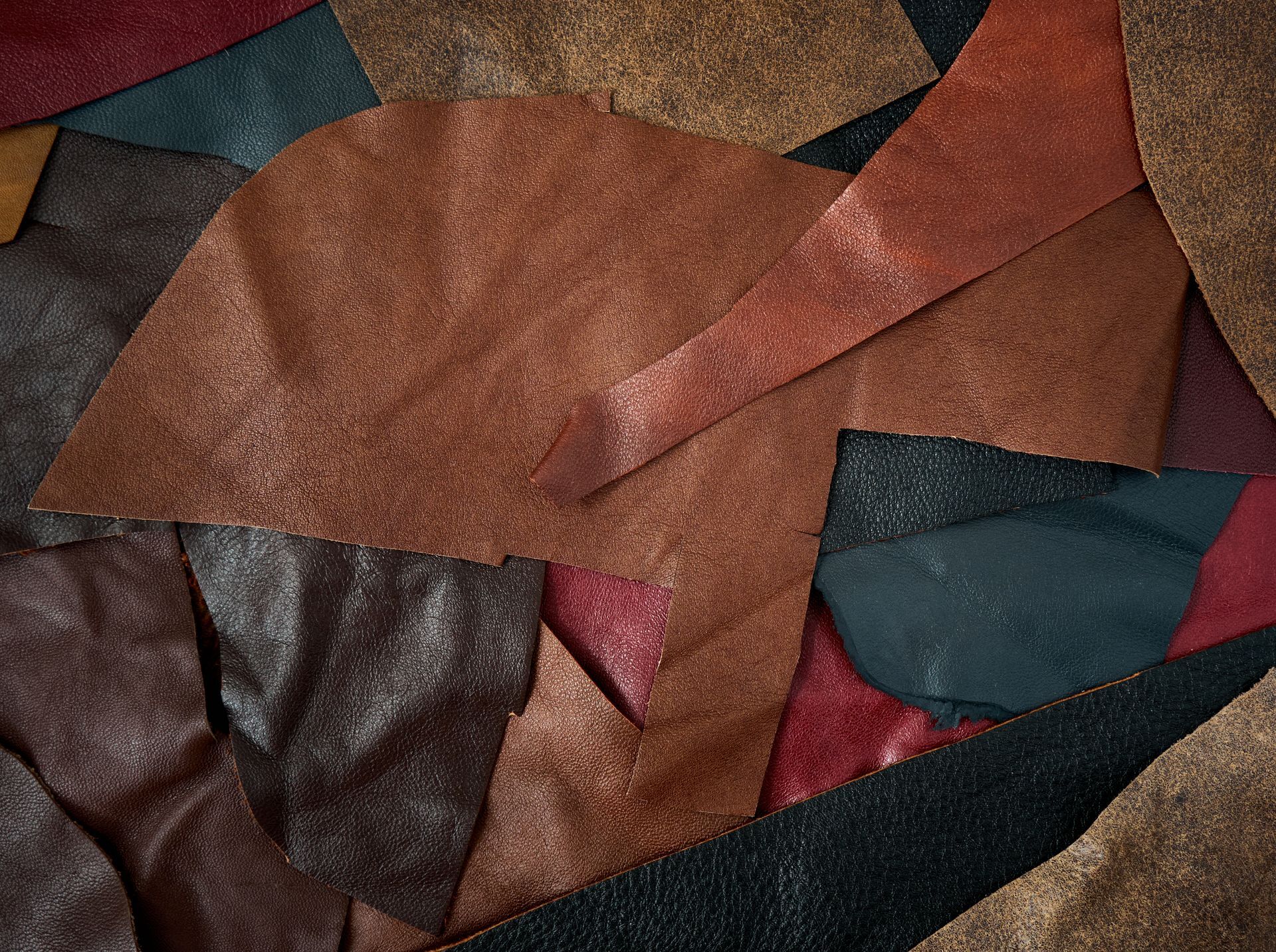 Glattleder-Reste 1.000 g, Beutel bunt sortiert