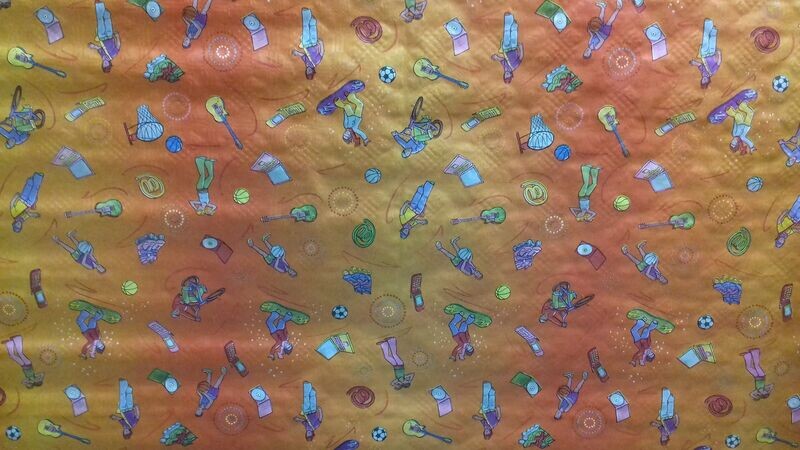 Tischtuchpapier 50 g, Jugendmotive, orange Tischtuchpapier 50 g, Jugendmotive, orange