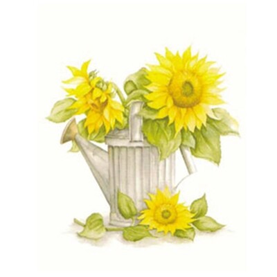 3D-Motiv "Sonnenblume und Gießkanne", 200 x 250 mm, 5 Blatt