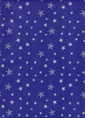 Transparentpapier, 115 g, 50 x 61 cm, 1 Rolle, Silver Stars Blau