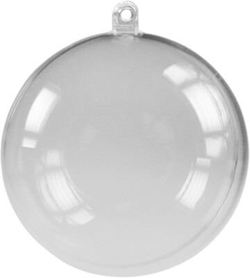 Acrylglas-Kugel mit Loch und Aufhängeöse, transparent, teilbar