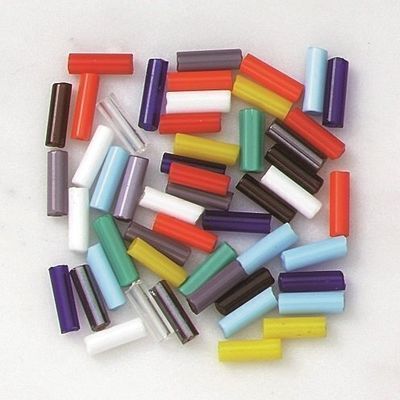 Stäbchen-Perlen, 7 mm lang, Beutel zu 1.000 g, bunt sortiert Stäbchen-Perlen, 7 mm lang, Beutel zu 1.000 g, bunt sortiert