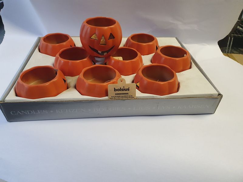 Halloween Kürbis Kerze Pumpkin Candle, 3 Stück Halloween Kürbis Kerze Pumpkin Candle, 3 Stück