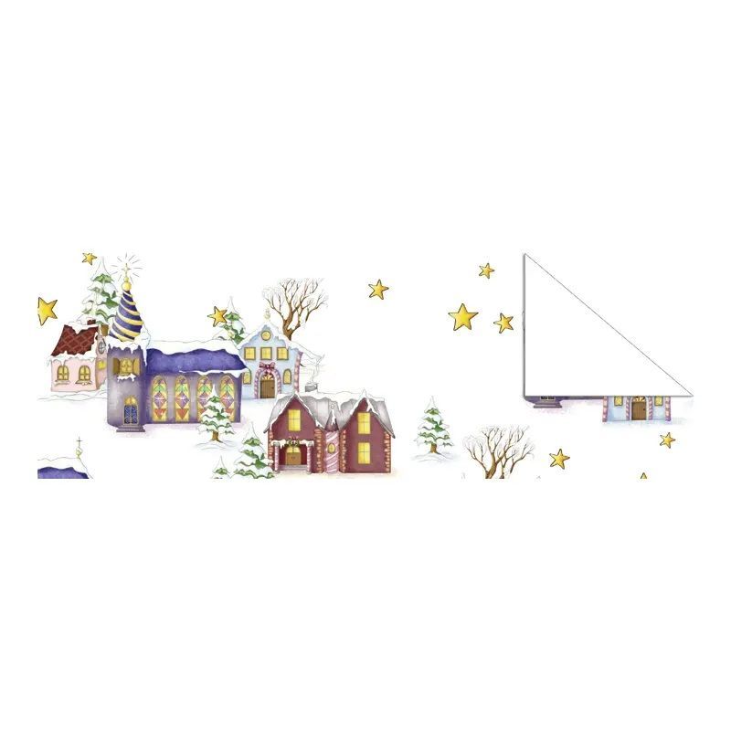 URSUS Fotokarton Weihnachten Winter Wonderland DÖRFCHEN, 300g, 50 x 70cm