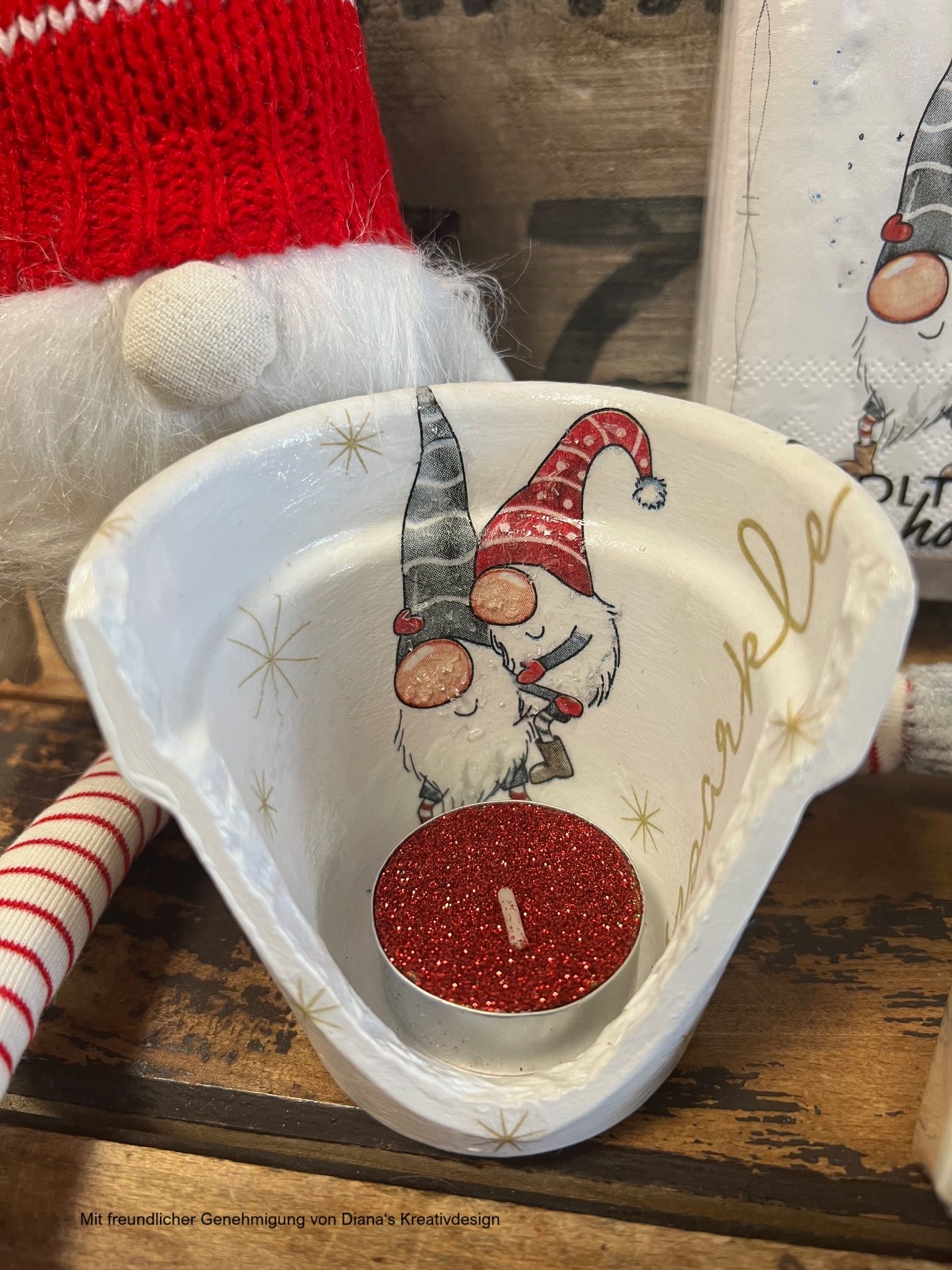 Kreativ-Set: 4 Stück Teelichthalter aus Terracotta, Tontopf-Windlichter