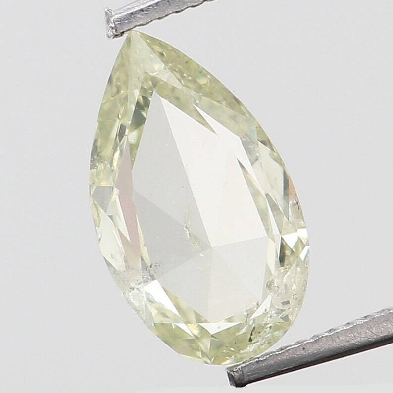 GIA CERTIFIED Natural Loose Diamond Pear Light Green Yellow Color I1 Clarity 6.63 MM 0.32 Ct L4429 (Free Shipping USA)