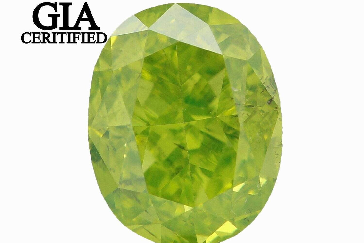GIA CERTIFIED Natural Loose Diamond Oval Green Color SI1 Clarity 0.77 Ct L4056 BKK (Free Shipping USA)
