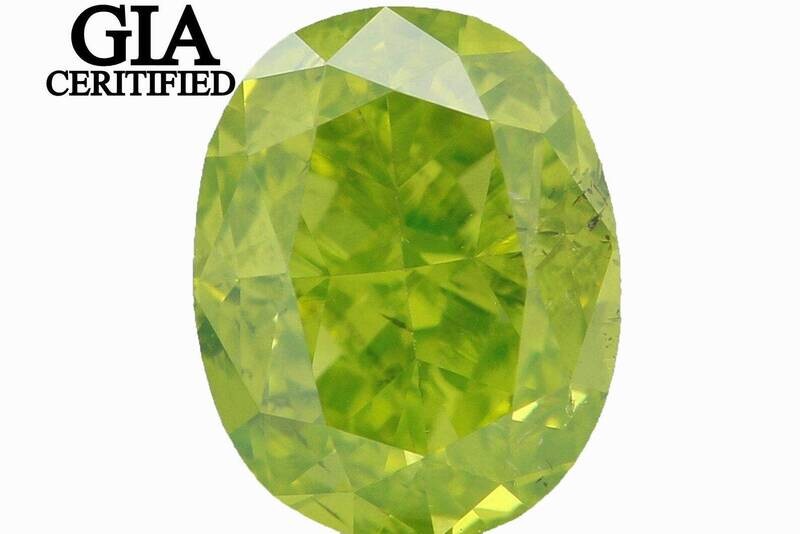 GIA CERTIFIED Natural Loose Diamond Oval Green Color SI1 Clarity 0.77 Ct L4056 BKK (Free Shipping USA)