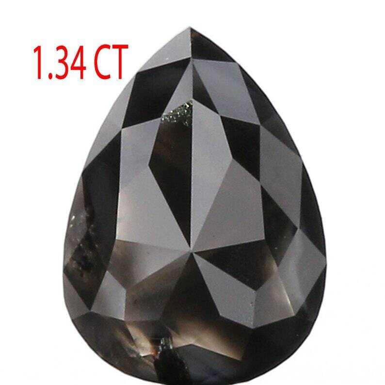 IGI CERTIFIED 1.34 Ct Natural Loose Diamond Pear Brilliant Natural Fancy Black Color 7.75 MM KDL9380 ( Free Shipping USA)