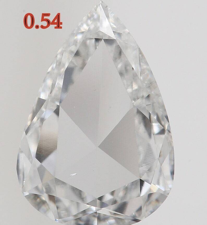 GIA CERTIFIED Natural Loose Diamonds Pear Rose Cut E Color SI1 Clarity 7.63 MM 0.54 Ct KDL3880 (Free Shipping USA)