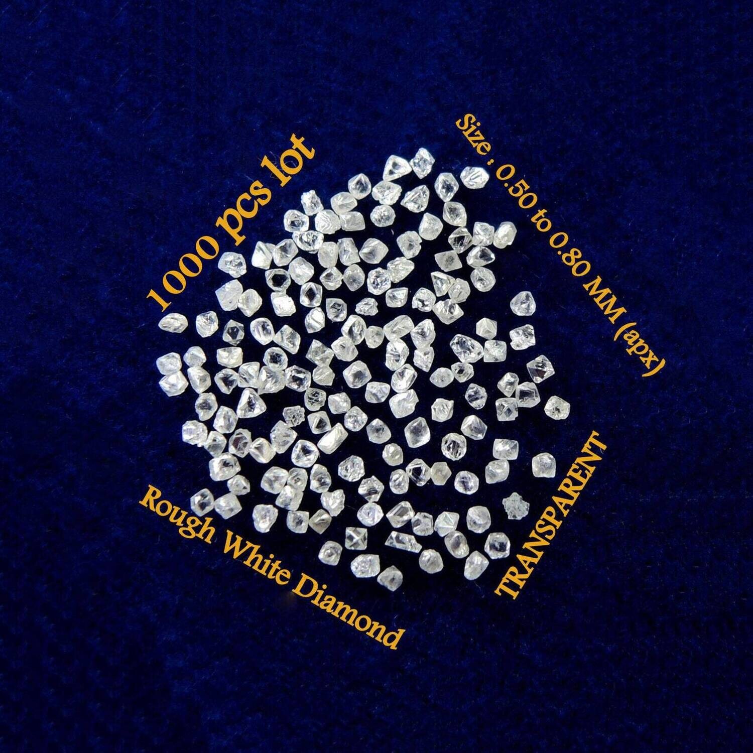 Natural Loose Diamond Raw Rough Fancy White Color SI1 Clarity 1000 Pcs Lot Q81 ( Free Shipping USA)